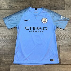 Nike Manchester City Soccer Jersey Shirt Sterling 7 Short Sleeve '18 Mens Medium